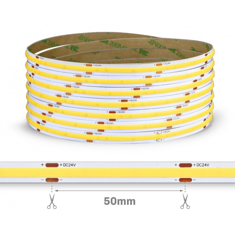 Taśma LED COB 320 LED/m IP20 5000K 6W/m 24V DC - 1metr